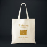 Oregon Map Wedding Welcome Bag Tasche, Gold Tragetasche<br><div class="desc">Hochzeitswochenende Begrüßungsgeschenktasche für Gäste aus der Stadt,  um Ihre Hochzeit zu feiern,  mit dem Bild von Oregon,  mit dem Herzen können Sie an der genauen Stelle platzieren. Fülle die Tasche mit deinen Lieblingsgoodies.</div>