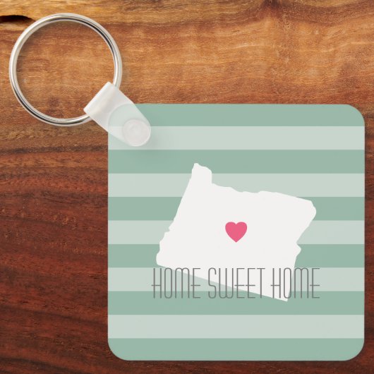 Oregon Map Zuhause Staat Liebe mit benutzerdefinie Schlüsselanhänger (Vorderseite)