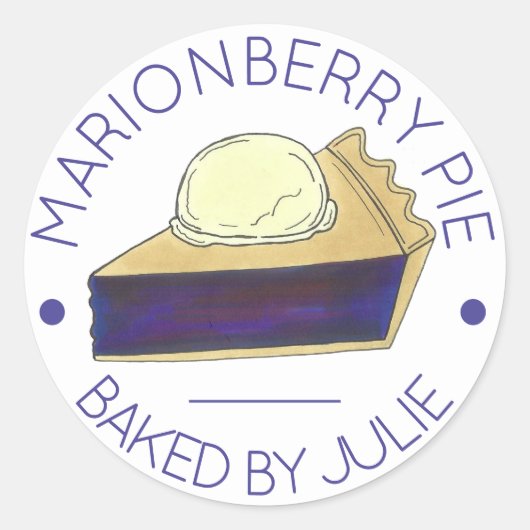 Oregon Marionberry Pie Slice, hausgemacht gebacken Runder Aufkleber (Vorderseite)