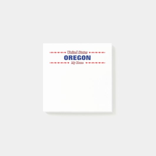 OREGON - Meine Zuhause - Vereinigte StaatenHerz Post-it Klebezettel (Vorderseite)