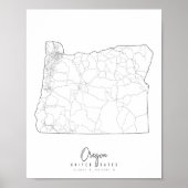 Oregon Minimal Street Map Poster (Vorne)