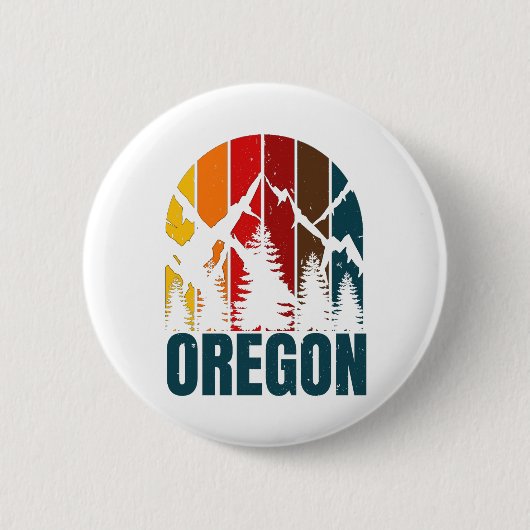 Oregon Mountains Retro Vintag Button (Vorderseite)