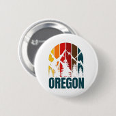 Oregon Mountains Retro Vintag Button (Vorne & Hinten)