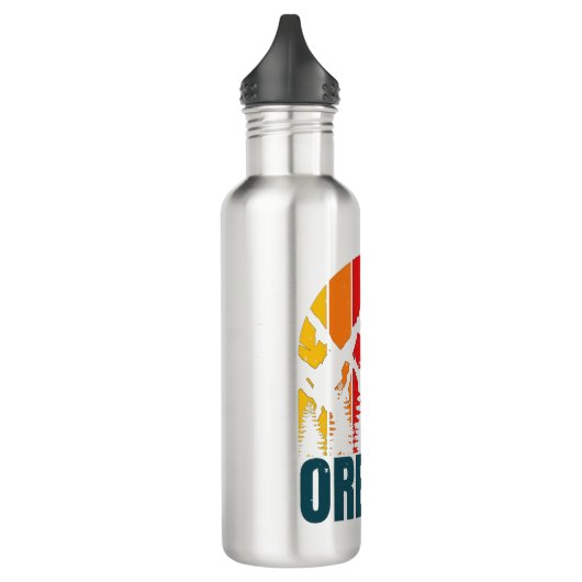 Oregon Mountains Retro Vintag Edelstahlflasche (Links)