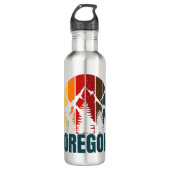 Oregon Mountains Retro Vintag Edelstahlflasche (Vorderseite)