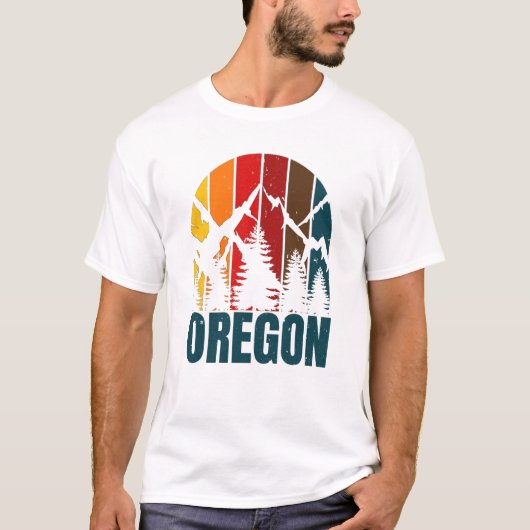 Oregon Mountains Retro Vintag T-Shirt (Vorderseite)