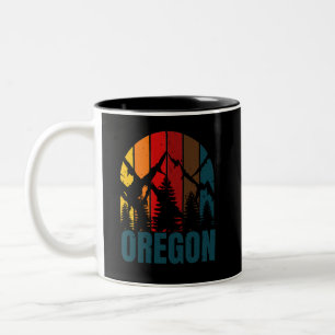 Oregon Mountains Retro Vintag Zweifarbige Tasse
