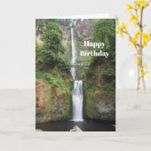 Oregon Multnomah Falls Foto Birthday Karte (Gelbe Blume)