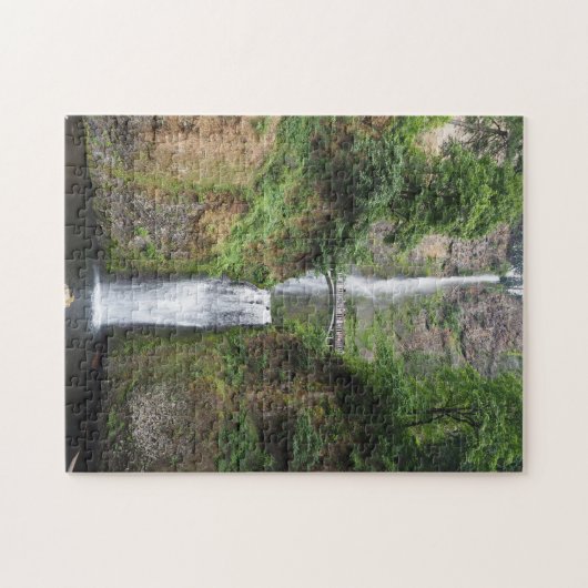 Oregon Multnomah Falls Foto Puzzle (Horizontal)