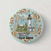 Oregon Muscheln Lighthouse Button (Vorderseite)