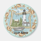 Oregon Muscheln Lighthouse Magnet (Vorne)