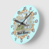 Oregon Muscheln Lighthouse Runde Wanduhr (Winkel)