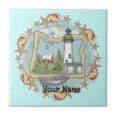 Oregon Muscheln Lighthouse Tile Fliese (Vorderseite)