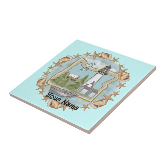 Oregon Muscheln Lighthouse Tile Fliese (Seite)