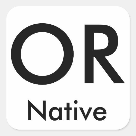 Oregon Native Aufkleber (schwarz/groß) (Vorderseite)