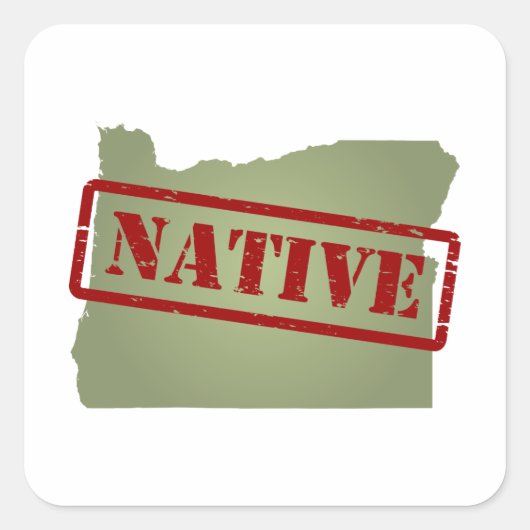 Oregon Native mit Oregon Map Quadratischer Aufkleber (Vorderseite)
