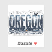 Oregon Nature Sticker | Oregon Camping Sticker (Blatt)