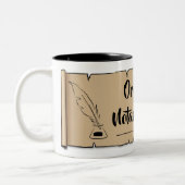 Oregon Notary Public Scroll Feather Quill Zweifarbige Tasse (Links)
