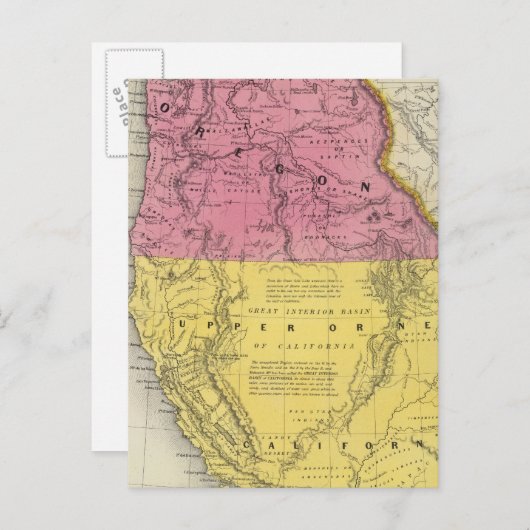 Oregon & Oberkalifornien Postkarte (Vorne/Hinten)