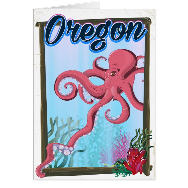 Oregon Octopus Reiseplakat. (Vorne)