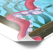 Oregon Octopus Reiseplakat. Fotodruck (Ecke)