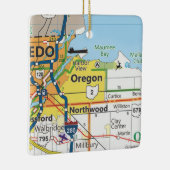 Oregon Ohio Vintag Map Keramikornament (Rechts)