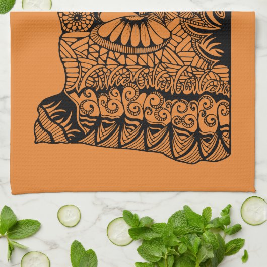 Oregon Orange Dish Handtuch (Gefaltet)