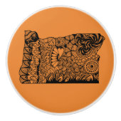Oregon Orange Drawer Pull Keramikknauf (Vorderseite)