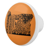 Oregon Orange Drawer Pull Keramikknauf (Rechts)