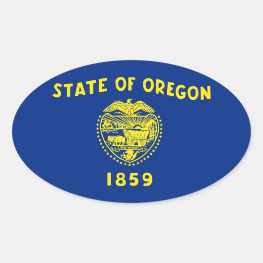 Oregon Ovaler Aufkleber (Vorderseite)