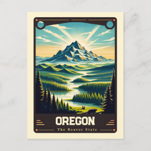 Oregon   Patriotischer Geist Vintag Postkarte