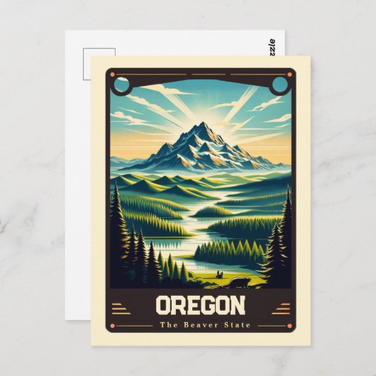 Oregon | Patriotischer Geist Vintag Postkarte (Vorne/Hinten)