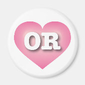 Oregon Pink Fade Heart - I Liebe ODER Magnet (Vorne)