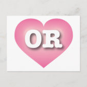 Oregon Pink Fade Heart - I Liebe ODER Postkarte (Vorderseite)