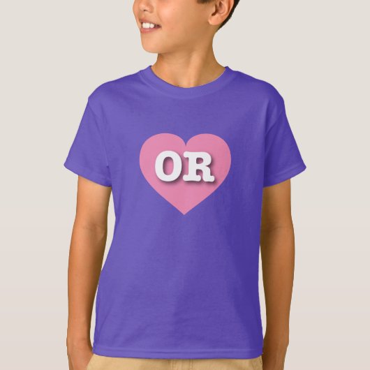 Oregon Pink Heart - I Liebe ODER T-Shirt (Vorderseite)