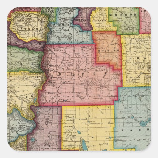 Oregon Quadratischer Aufkleber (Vorderseite)