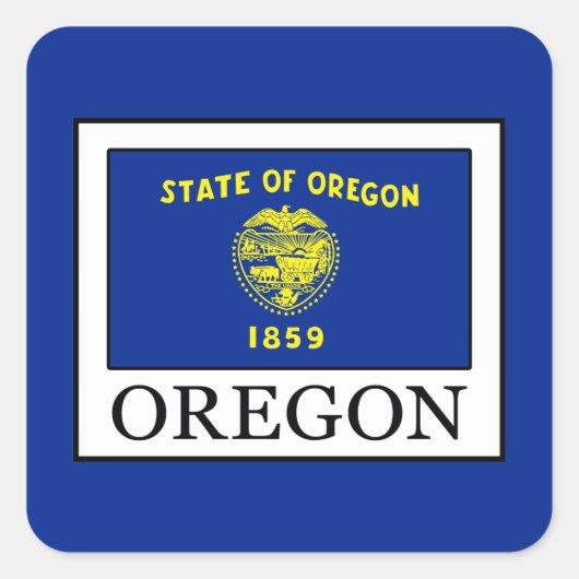 Oregon Quadratischer Aufkleber (Vorderseite)