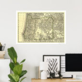 Oregon Railroad Karte 1876 Poster (Heimbüro)