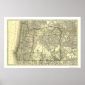 Oregon Railroad Karte 1876 Poster (Vorne)