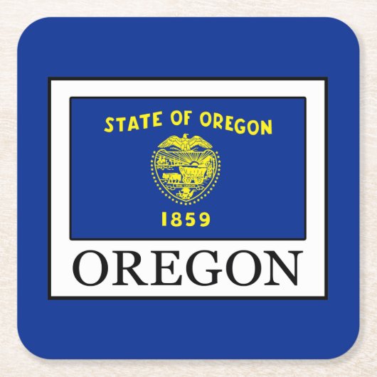 Oregon Rechteckiger Pappuntersetzer (Vorderseite)