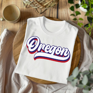Oregon Red White and Blue Vintag Script T - Shirt