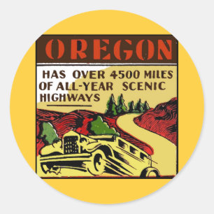Oregon-Reise-Scenic Highways Runder Aufkleber