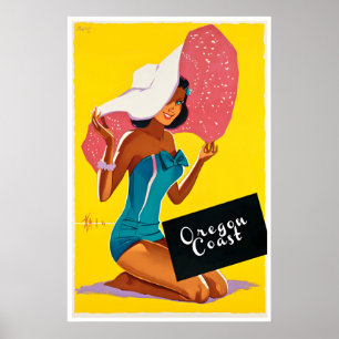 Oregon Reiseplakat Oregon Küstenkunst Sommerstrand Poster