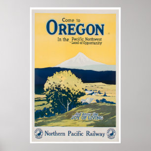Oregon-Reiseposter Northern Pacific Railway Kunst Poster