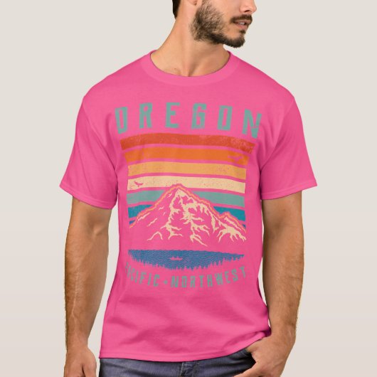 Oregon Retro Mountains T-Shirt (Vorderseite)