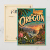 Oregon Retro Reise Souvenir Postkarte (Vorne/Hinten)