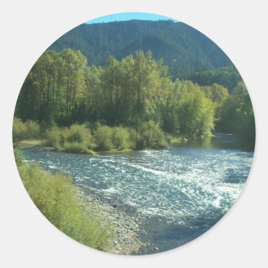 Oregon River Runder Aufkleber (Vorderseite)