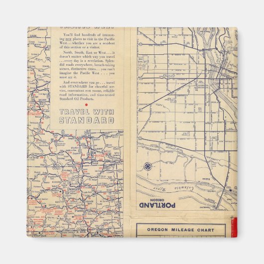 Oregon Road Map Magnet (Vorne)