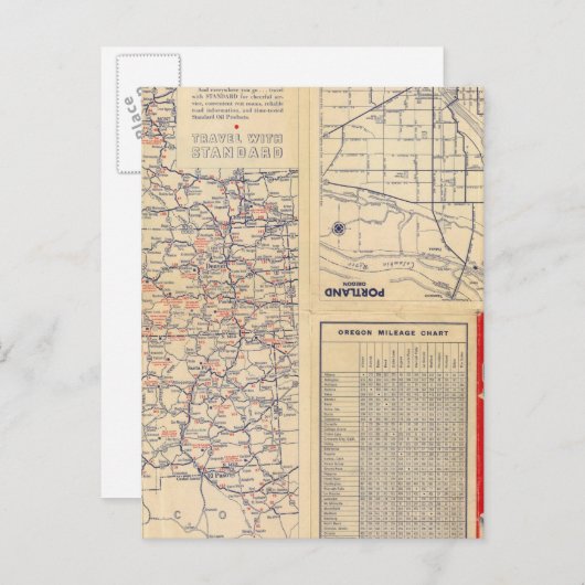 Oregon Road Map Postkarte (Vorne/Hinten)