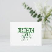 Oregon Rooted mit Green Tree Roots Word Art Postkarte (Stehend Vorderseite)